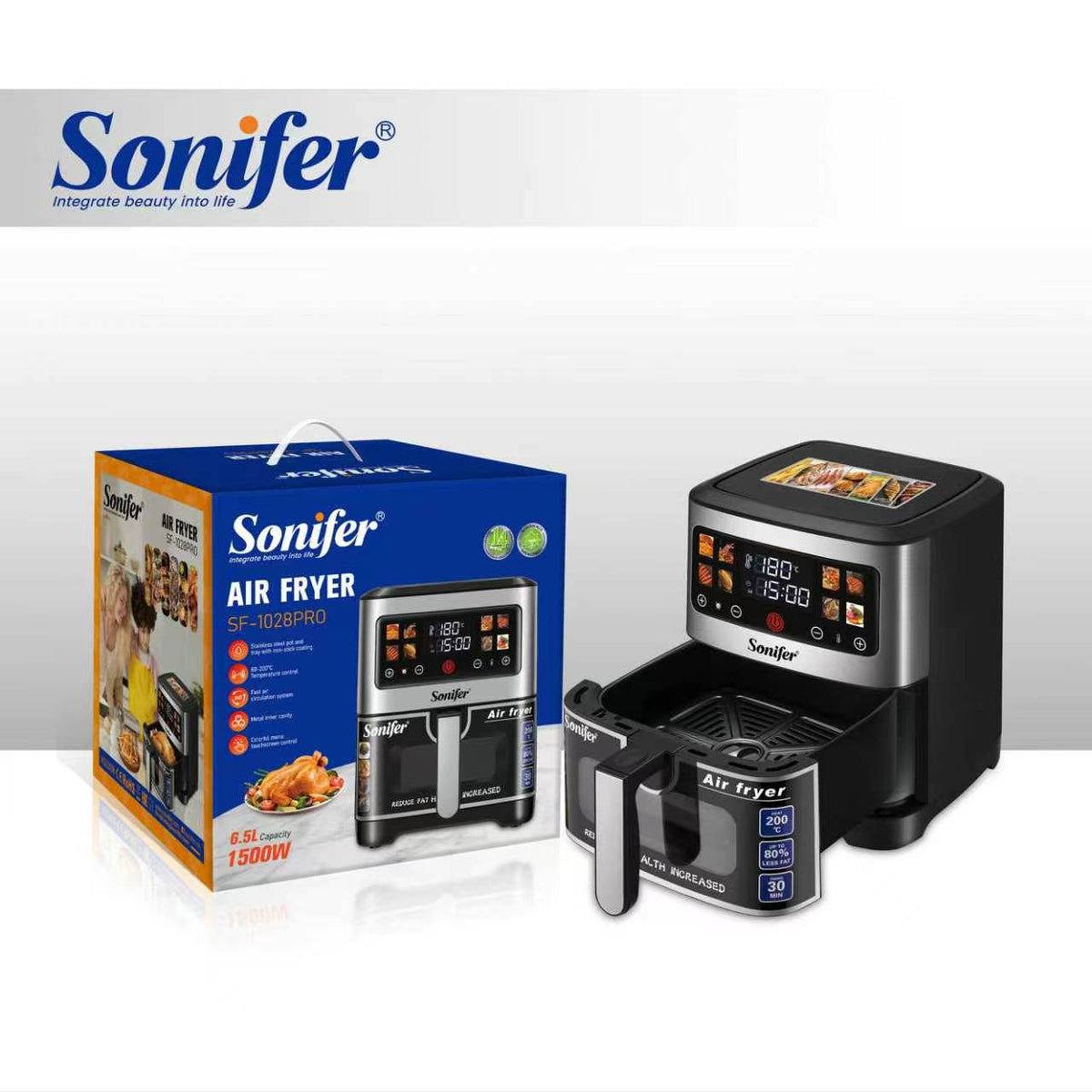 SF-1028PRO - Air fryer 6.5L with metal liner